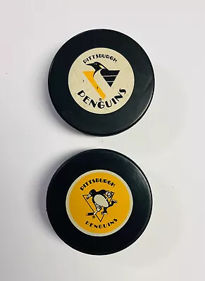 2 Vintage Pittsburgh Penguins Hockey Pucks • $20