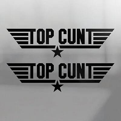 $6.45 • Buy 2 X TOP GUN Stickers 200mm Funny Rude Jdm Drift Race Ute Bns Vinyl Car Decal
