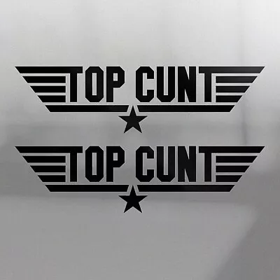 2 X TOP GUN Stickers 200mm Funny Rude Jdm Drift Race Ute Bns Vinyl Car Decal • $6.90