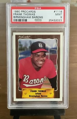 ⚾️1990 Procards Birmingham Barons Frank Thomas PSA 9 #1116 Pre Rookie RARE!⚾️ • $14.99