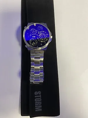 Rare Men’s Storm Of London Trimatic Lazer Blue Watch • £100