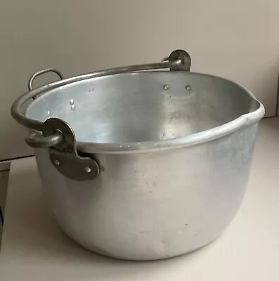 Vintage 12’’ Large Aluminium Jam Pan/cauldron Or Garden Planter With Handle • £25