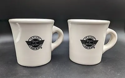 Steak N Shake Buffalo China Vtg Restaurant Ware Diner Coffee Mugs Cups Set Of 2 • $18.99