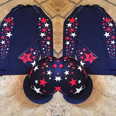 SXC Starburst Cross Country Colour XC Stars Eventing Equestrian Hat Silk Cover • £79.99