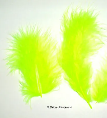 Quality Marabou Feathers FLORESCENT CHARTREUSE 3-8  L 7 Grams Approx 35 Ct • $3.15