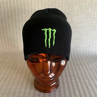 Monster Energy Official Beanie Hat Adult OSFA Black Embroidered M Claw Logo • $24.95
