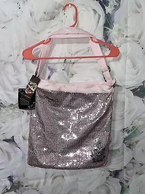 ED HARDY By Christian Audigier Y2K Pink Sequin Reyna Messenger Bag/Tote New !! • $70