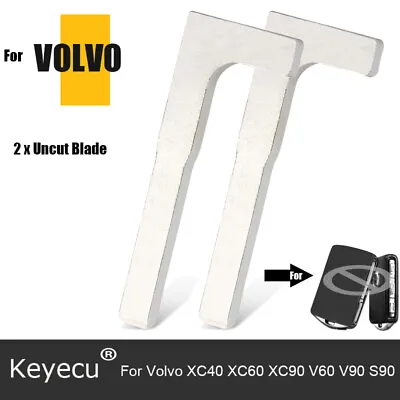 2 X Smart Remote Uncut Blank Key Blade For Volvo XC40 XC60 XC90 V60 V90 S90  • $10.57