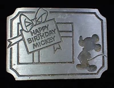 Happy Birthday Mickey! Mickey Mouse Belt Buckle Vintage 1970's Walt Disney • $23