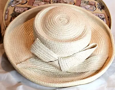 Vintage David Cohen Women's Crushable Round Wide Brim Hat New With Box  • $29.99