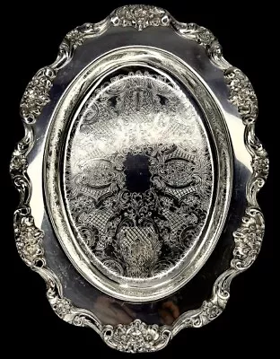 Vintage Lancaster Rose EPCA Silver Plate By Poole 439 - 13 1/4” Oval Tray • $105