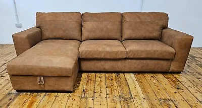 Julius LHF Chaise End Storage Deluxe Sofa Bed Grand Saddle Tan RRP £2399 • £1849.99