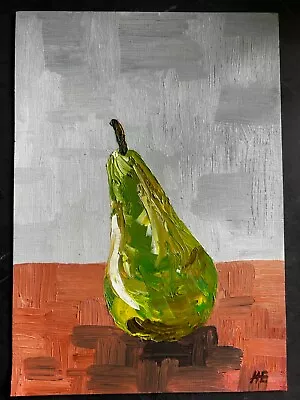 Original Pear A4 Canvas Paper Oil Painting • £100