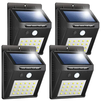 4x 20 LED Solar Power Wall Light Waterproof Outdoor PIR Motion Sensor Path Lamp • $19.98