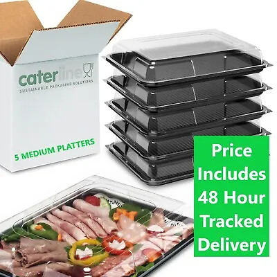 £13.05 • Buy 5 X Medium Catering Platters & Lids (390 X 295 X 70mm) Buffets/Parties & Events