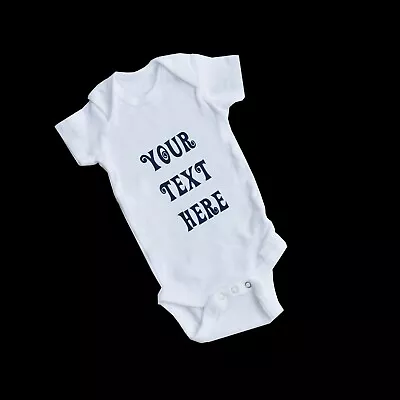 Personalised Custom Baby Grow Bodysuit Baby Vest Clothes Girl Boy Gift • £2.99