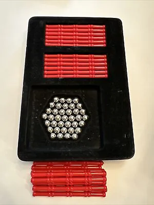 Construction Fasteners STEM Magnet Set - Rods 100 Red & 37 Balls In Velvety Tray • $13.99