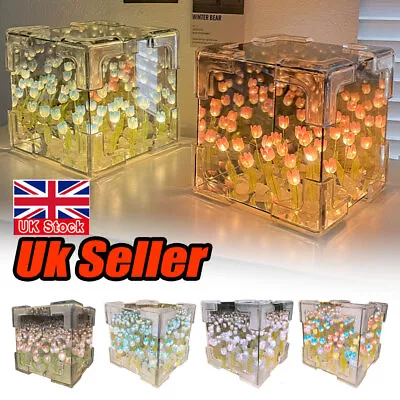 DIY Tulip Mirror LED Night LightHandmade DIY Magic Cube Mirror Night Light Gift • £10.13