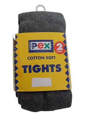 £12.99 • Buy Pex Cotton Soft Sunset 2 Pair's Girl's Tights Colour Grey