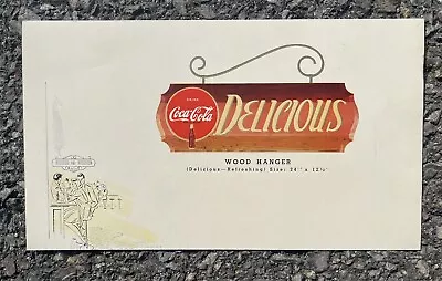 Vtg Coca Cola Wooden Hanging Menu Board Advertising Signs Salesman’s Sample Card • $45