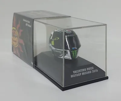 MINICHAMPS Valentino Rossi Model Diecast Helmet AGV 1/8 Motogp Misano 2016 • £28.15