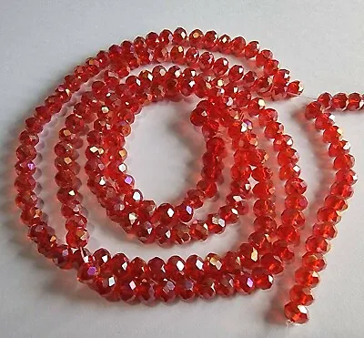 Faceted Crystal Glass Roundelle Beads Finishes 2mm 4mm 6mm Mix Jewellery Making • £2.45