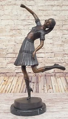 Handmade Lady Dancer Chiparus Bronze Marble Sculpture Figurine Art Hotcast Sale • $174.50