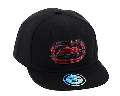 Ecko Unltd Men's Flat Bill Adjustable Snap Back Baseball Hat Black • $19.99