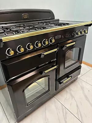 ALL GAS RANGEMASTER CLASSIC 110CM RANGE COOKER IN BLACK AND BRASS. Ref ED--147 • £1250