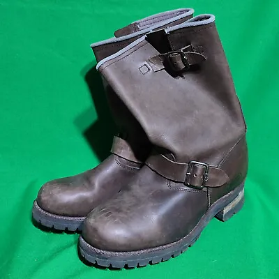 Vintage Skechers Mens Chocolate Leather Motorcycle Biker Engineer Boots Sz US 9 • $69.99