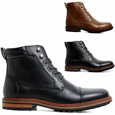 Mens Ankle Boots Smart Formal Casual Desert Military Army Biker Fashion Shoes • £16.95