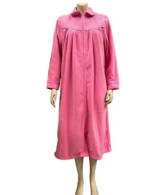 Ladies Givoni Pink Carnation Mid Length Zip Dressing Gown Bath Robe (76) • £46.50