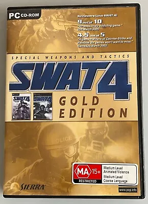 SWAT 4 Gold Edition PC CD Rom Windows XP Vista 7 8 10  3 Disc  • $15