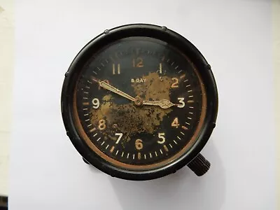 Vintage 8 Day RAF Dashboard Clock Parts Only Not Working • £100