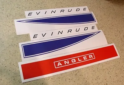 Evinrude Angler 5 HP Vintage Motor Outboard Decal Kit FREE SHIP+FREE Fish Decal • $14