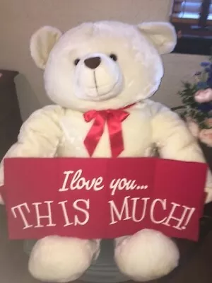 36  Super Giant Plush White Bear -Soft - I Love You This Much Banner - Valentine • $39.99