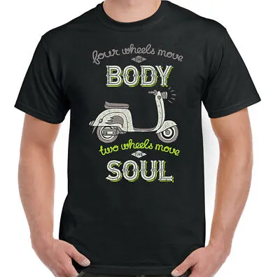 Scooter T-Shirt Vespa MOD Lambretta Two Wheels Mens Funny Motorbike Top • £12.99