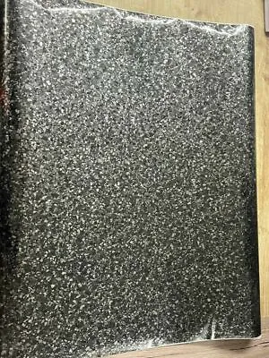 STICKY BACK PLASTIC VINYL FILM 2.25m X 67.5cm BLACK GLOSS GRANITE SELF ADHESIVE • £8.97