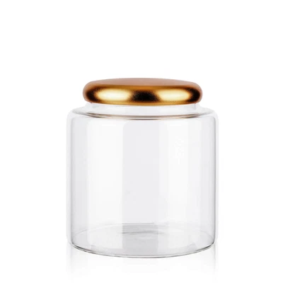 $23.49 • Buy 95 Oz Glass Storage Container Food With Screw Metal Lids Organization Glass