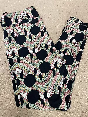 Lularoe Disney Minnie Mouse Tall Curvy T & C Leggings Green  • $10