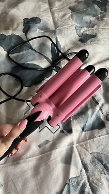 3 Barrel Hair Waver 25mm Hair Curler For Short Hair/Long Hair Profession (pink) • £15