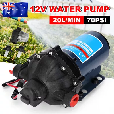 $84.99 • Buy 12V Water Pump 20Lpm 70PSI High Pressure Self Priming Watering Cleaning Caravan