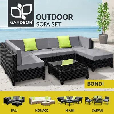 Gardeon Outdoor Sofa Lounge Setting Patio Furniture Wicker 3-7pcs Garden Chairs • $239.95