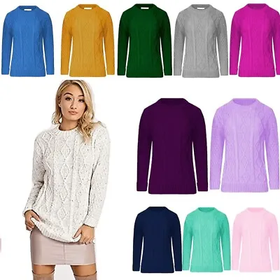 £10.79 • Buy Women Chunky Cable Knitted Long Sleeve Warm Jumper  Ladies Winter Sweater Dress