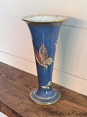 Daisy Makeig-Jones Wedgwood Fairyland Lustre Powder Blue Trumpet Vase-C. 1915 • £948.79