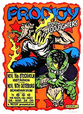 Foo Fighters Concert Poster 1997 Jermaine Rogers Stockholm • $227.50