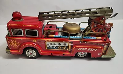 Vintage Kokyu Fire Truck Tin Toy  Made In Japan • $55