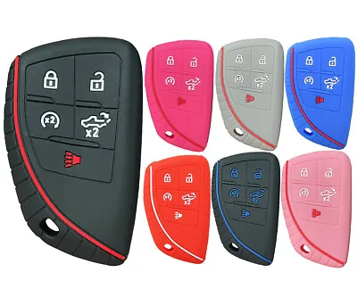 Fit Chevrolet Suburban Silverado GMC 5 Button Remote Silicone Key Fob Cover Case • $4.96