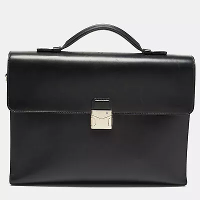 Montblanc Black Leather Meisterstück Urban Briefcase • $414.75