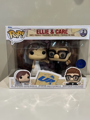 $28.60 • Buy FUNKO POP! Disney Pixar UP Carl And Ellie Wedding 2 PACK Exclusive, BRAND NEW!
